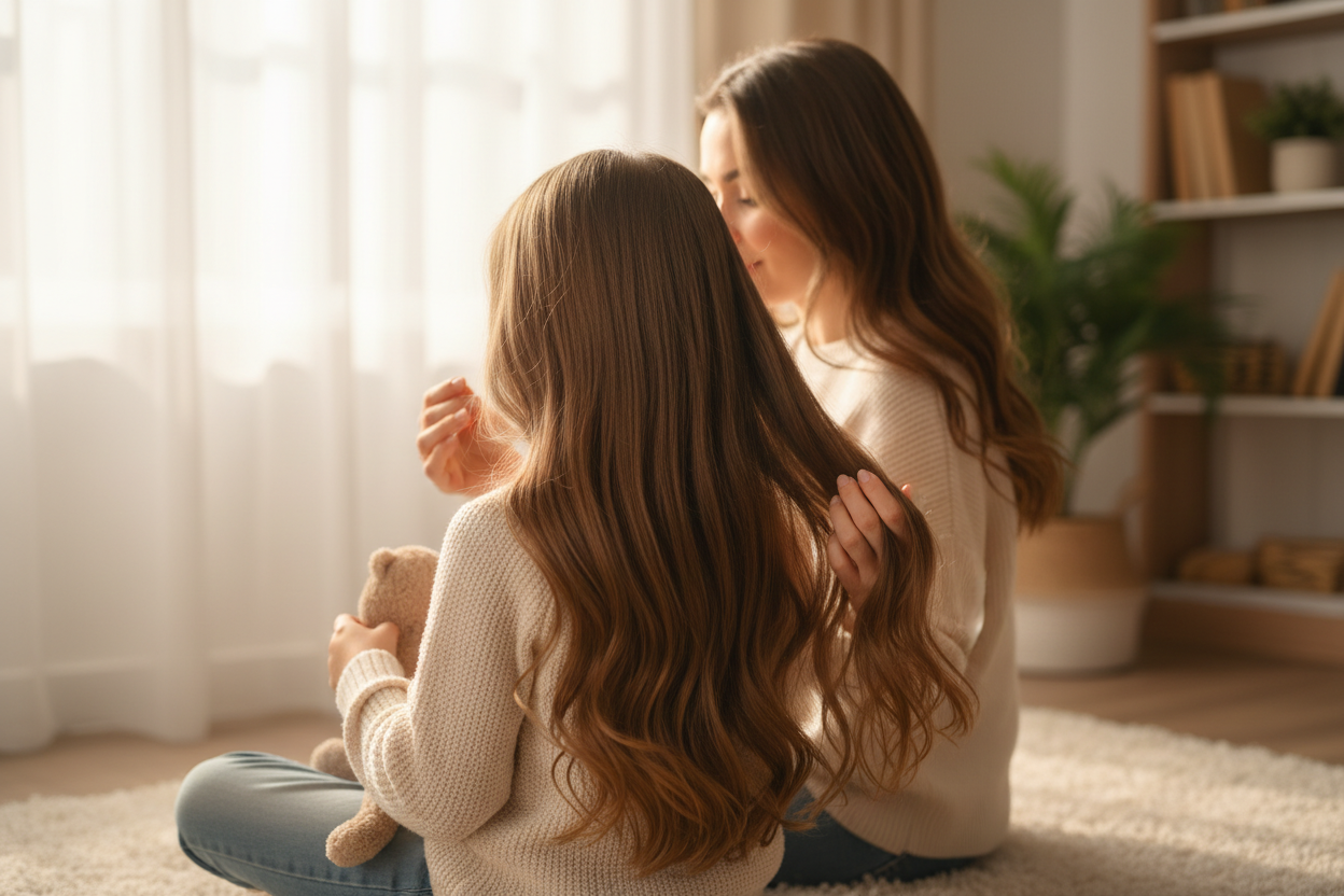 Je veux que le visage de la maman soit aussi cache 